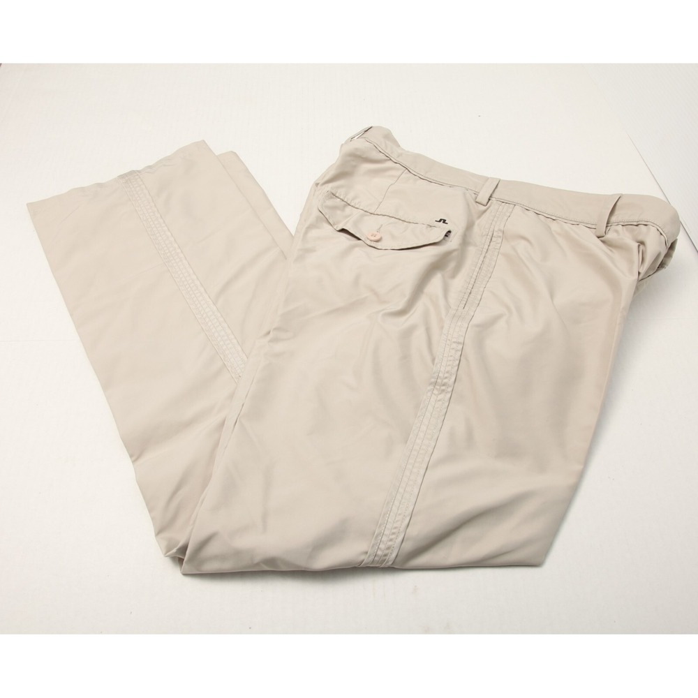 J.Lindeberg Golf Pants Mens 34x34 Actual 32x31 Beige Technical Straight Leg